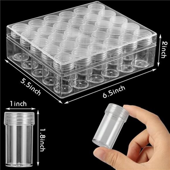 Embroidery Diamond Storage Box, 30PCS Big Clear Plastic Bead Containers - Picture 2 of 7